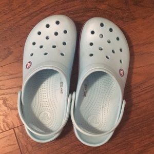 Blue and purple crocs!